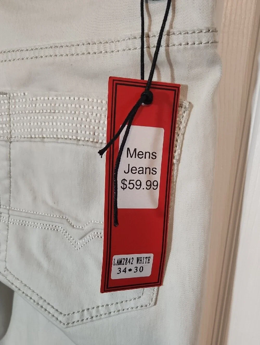 Lamasini Slim Straight Cream Men’s Jeans